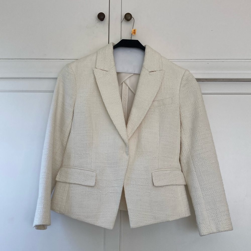 Theory Cream Textured Blazer
